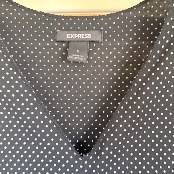 Express Black and White Polka Dot Sleeveless Sheath Dress Size 6 - Picture 3 of 3